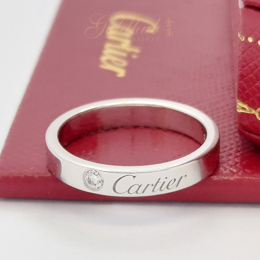 Cartier C De Cartier Wedding Diamond Ring in Platinum, Size 49