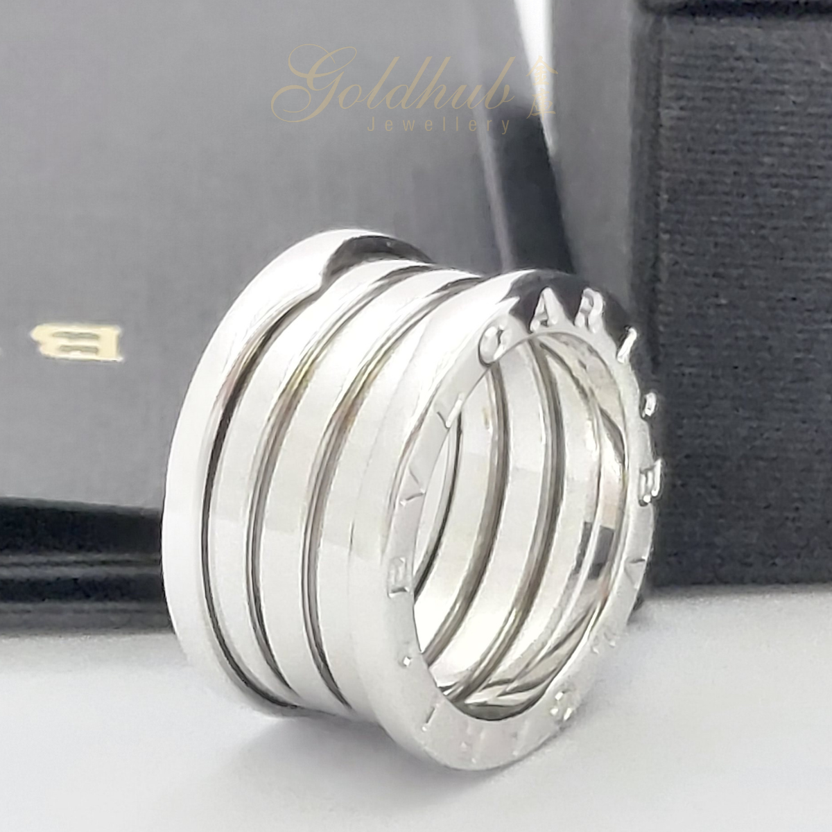 Bvlgari B.zero1 4 Band Ring in White Gold, Size 51