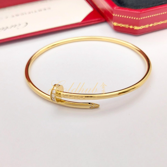 Cartier Juste Un Clou Diamond (Small Model) Bracelet in Yellow Gold, Size 17
