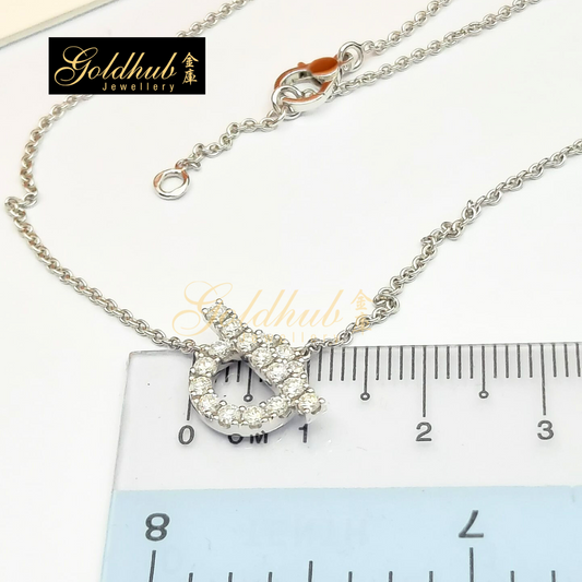 Hermes Finesse Pendant with Diamonds in White Gold