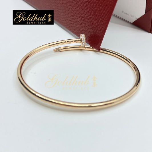 Cartier Juste Un Clou Bracelet, Small Model with Diamonds in Rose Gold, Size 16