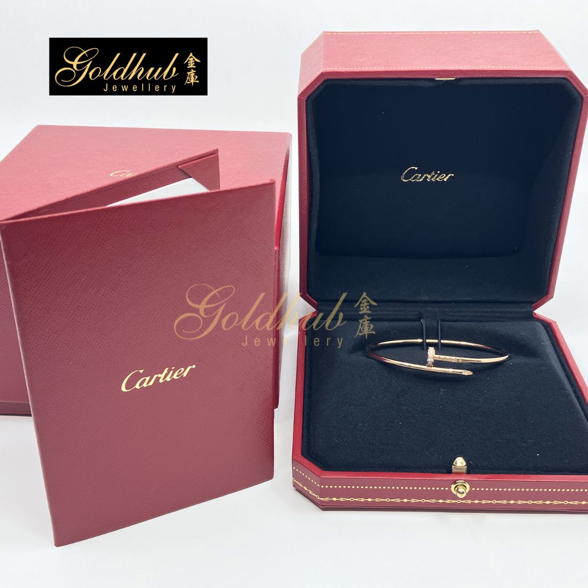 Cartier Juste Un Clou Bracelet, Small Model with Diamonds in Rose Gold, Size 16