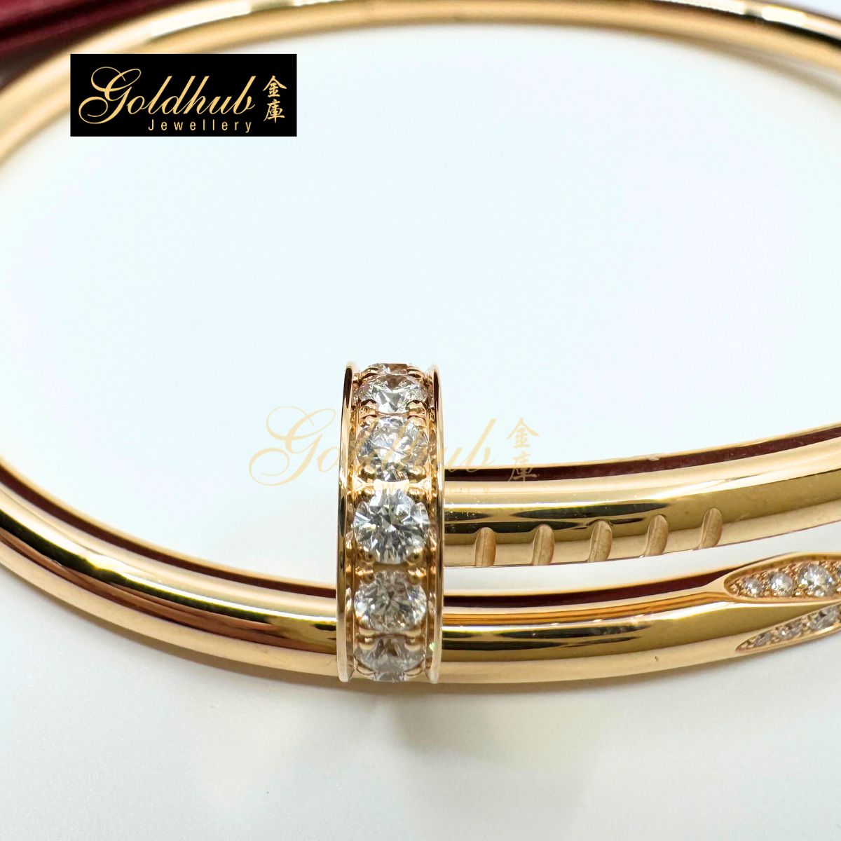 Cartier Juste Un Clou Bracelet, Classic Model, Diamonds in Rose Gold, Size 17