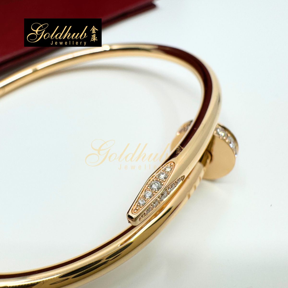 Cartier Juste Un Clou Bracelet, Classic Model, Diamonds in Rose Gold, Size 17