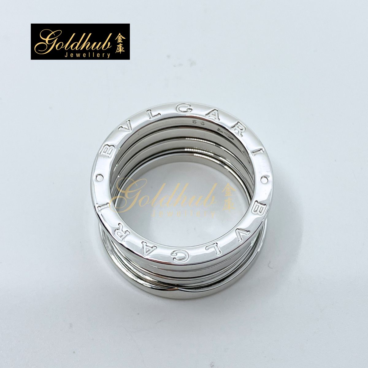 Bulgari B.zero1 4 Bands Ring in White Gold, Size 56