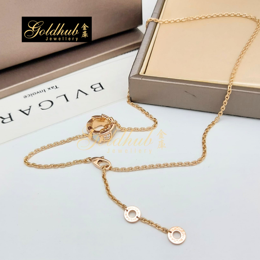 Bulgari Serpenti Viper Necklace, with Pave Diamonds and Mother-of-Pearl in Rose Gold