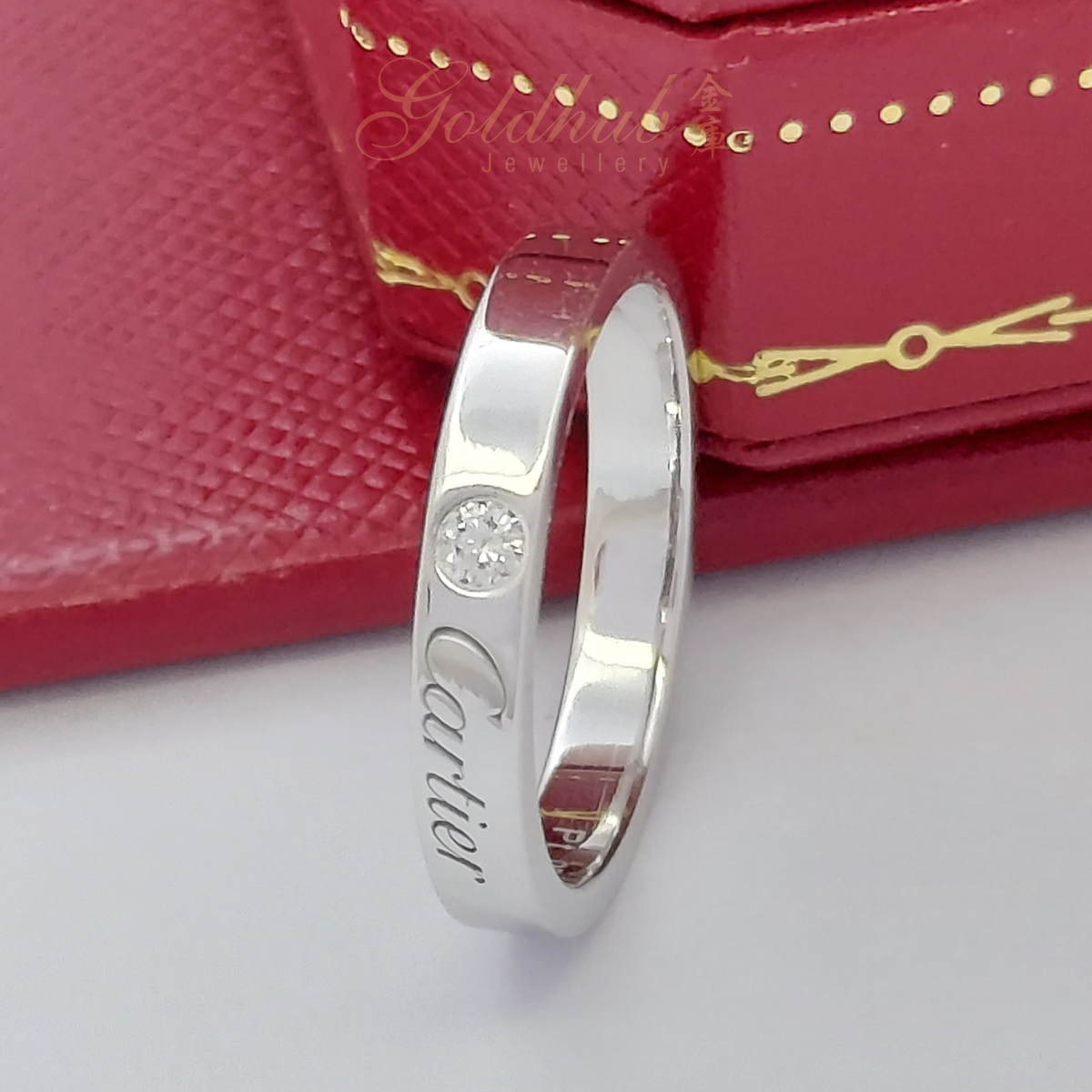 Cartier C De Cartier Wedding Diamond Ring in Platinum, Size 49