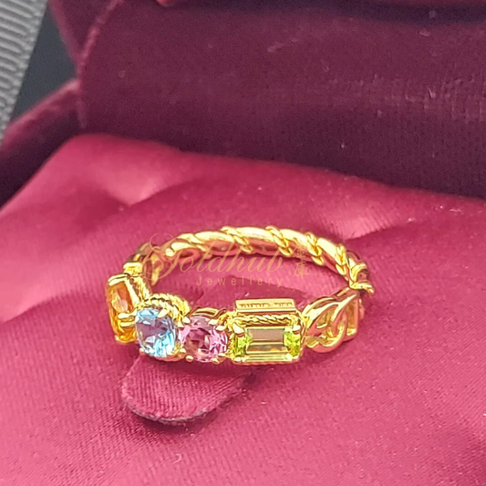 Dolce & Gabbana Multicolor Gemstones Ring in Yellow Gold
