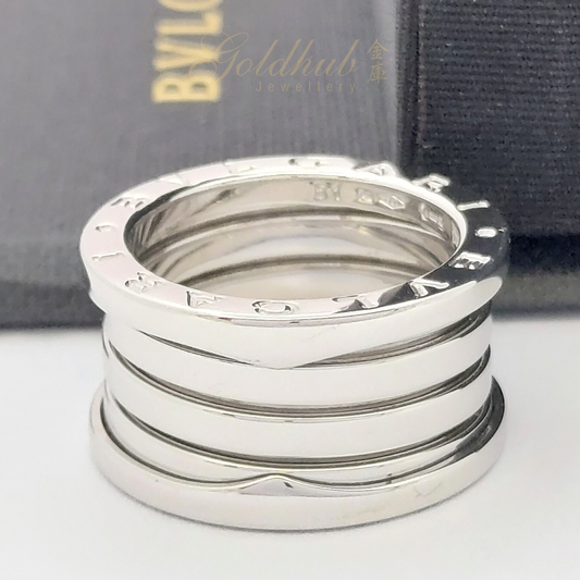Bvlgari B.zero1 4 Band Ring in White Gold, Size 51