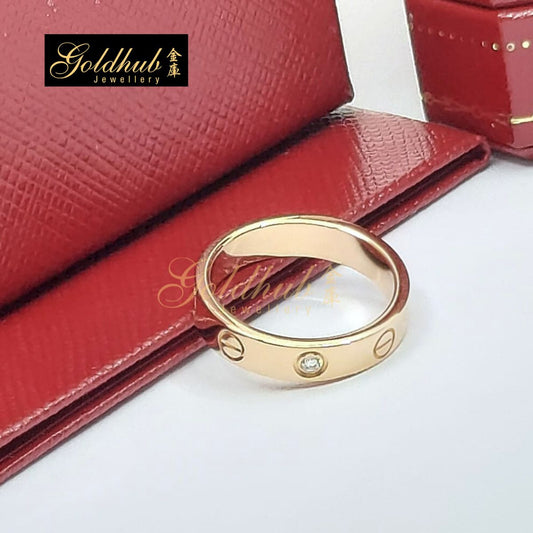 Cartier Love Ring, Small Model, 1 Diamond in Rose Gold, Size 49