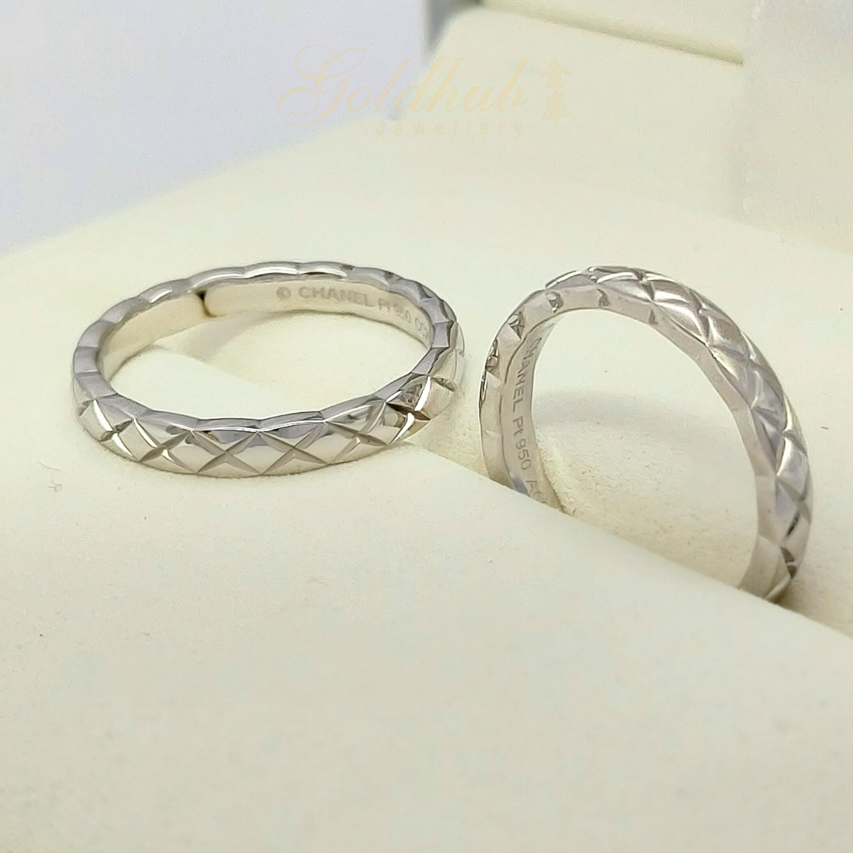 Chanel Coco Crush Ring (a pair) in Platinum