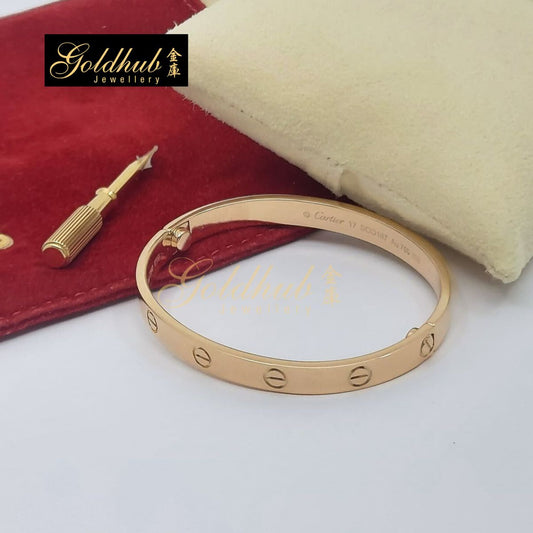 Cartier Love Bracelet, Classic Model in Rose Gold, Size 17