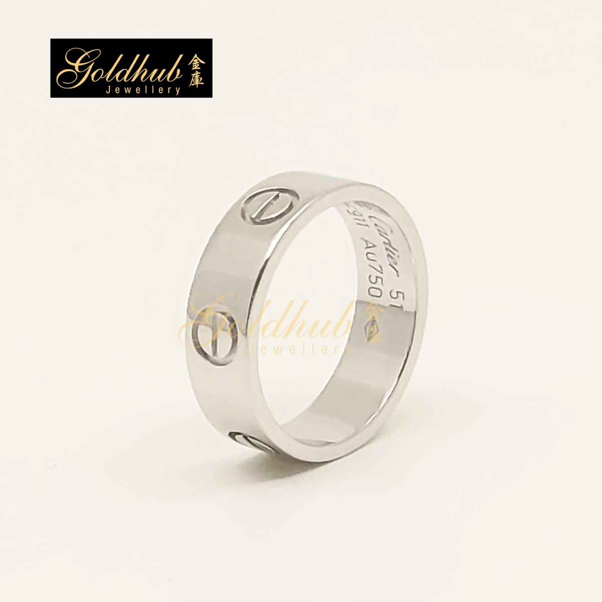 Cartier Love Ring, Classic Model White Gold, Size 51