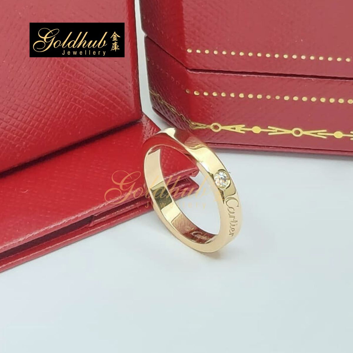 Cartier C de Cartier Wedding Ring, 1 Diamond in Rose Gold, Size 49
