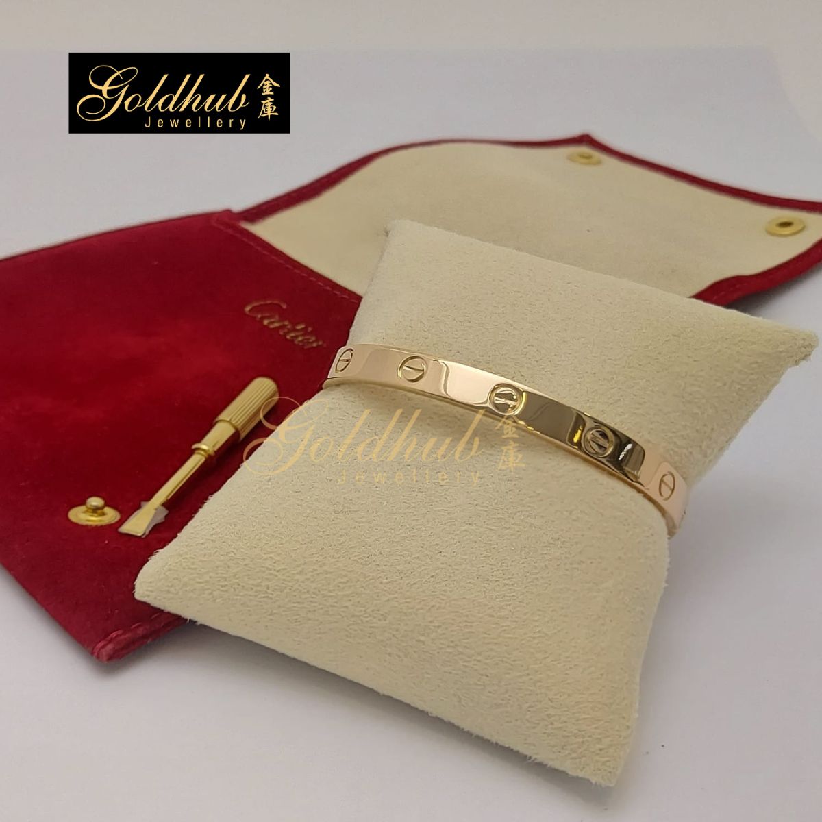 Cartier Love Bracelet, Classic Model in Rose Gold, Size 17
