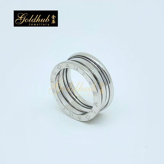 Bvlgari 3 Band Ring in White Gold, Size 56