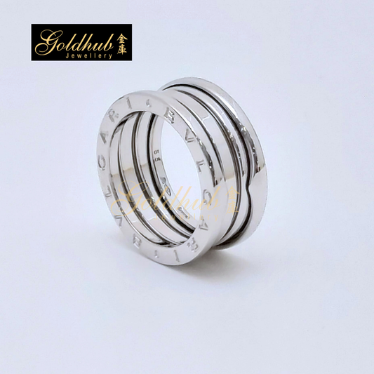 Bulgari B.zero1 3 Band Ring in White Gold, Size 55