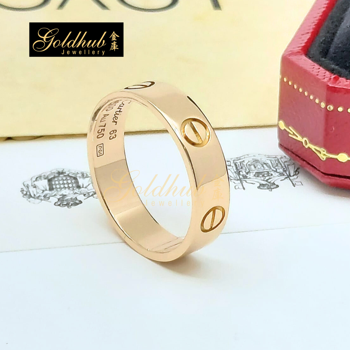 Cartier Love Ring, Classic Model in Rose Gold, Size 63