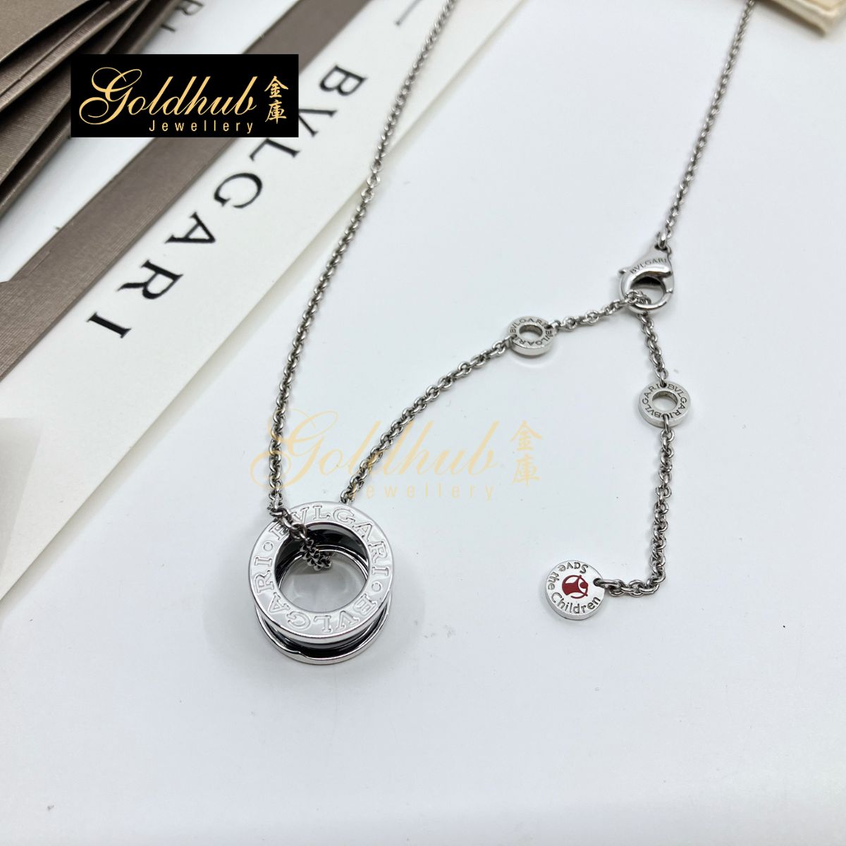 Bulgari Save the Children Necklace, Black Ceramic in Silver