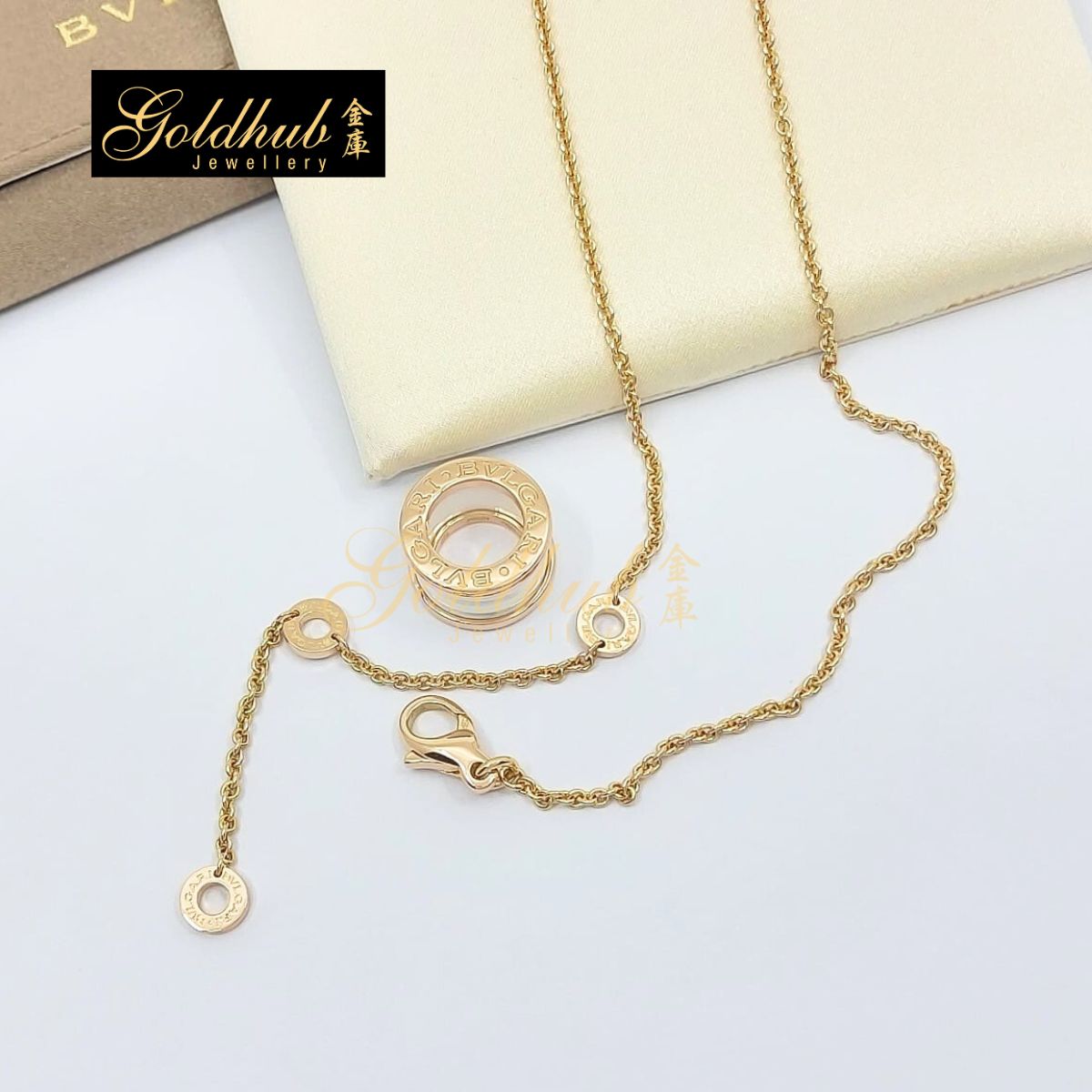 Bvlgari B.zero1 White Ceramic Necklace in Rose Gold