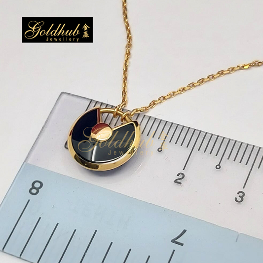 Amulette de Cartier Necklace, Onyx, XS model, 1 Diamond in Rose Gold