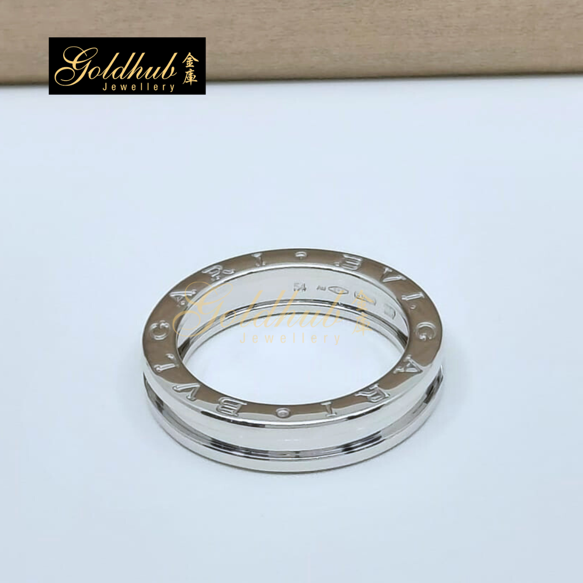 Bvlgari B.zero1 1 Band Ring in White Gold, Size 54