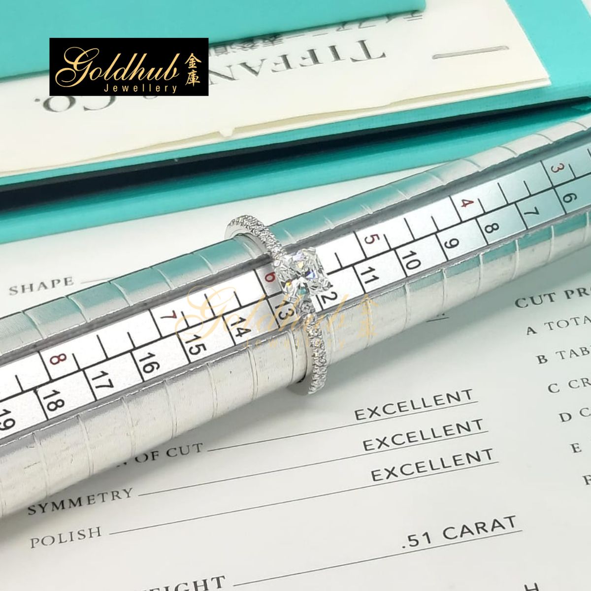 Tiffany True Engagement Ring, Tiffany True Diamond 0.51ct in Platinum