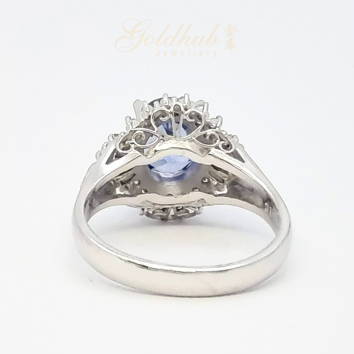 PT900 Blue Sapphire Diamond Ring in Platinum