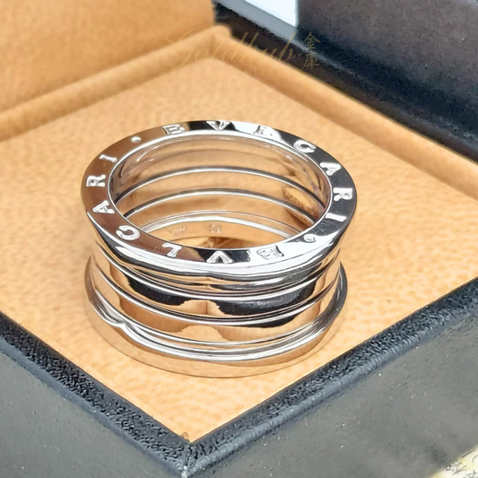 Bvlgari B.zero1 4 Band Ring in White Gold, Size 59