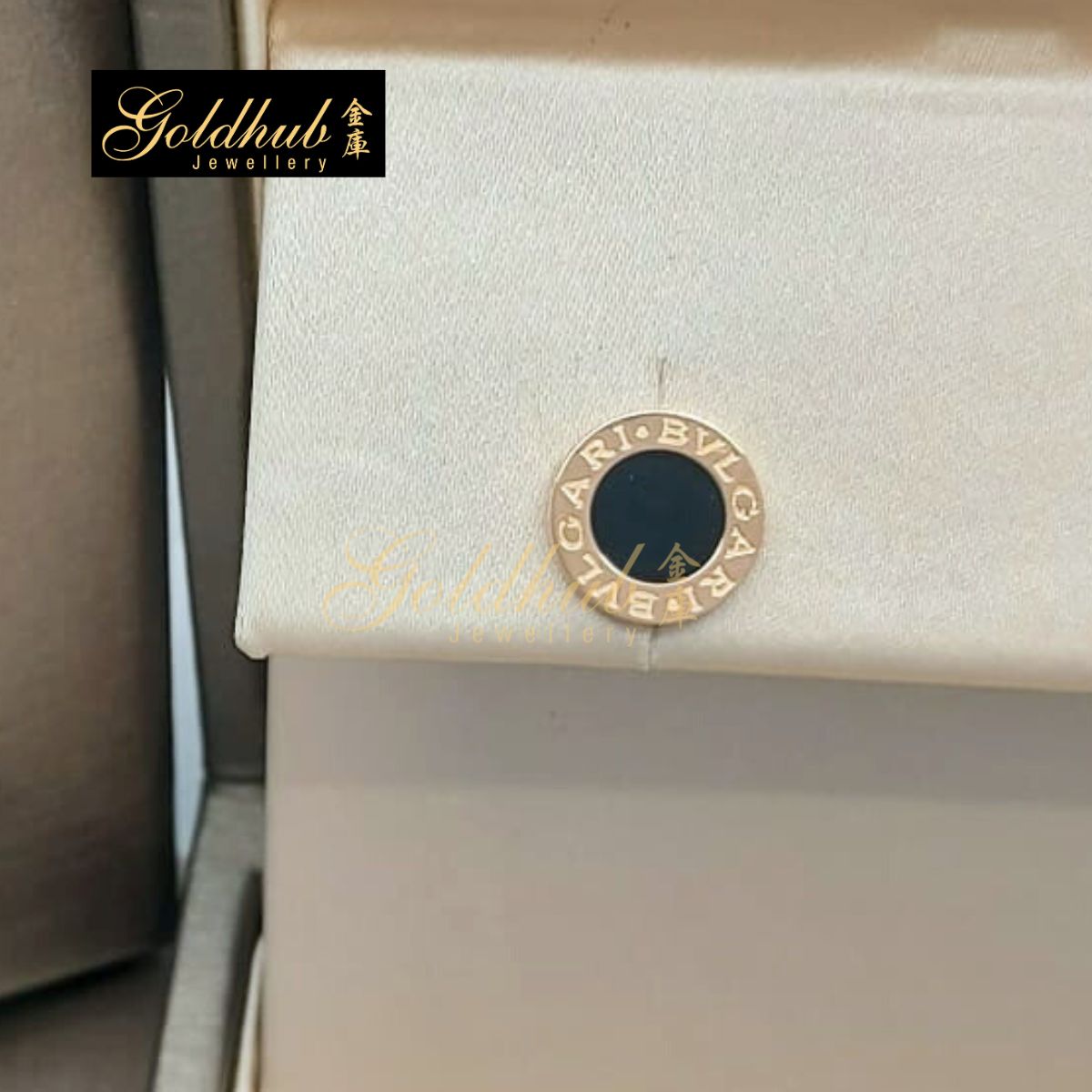 Bvlgari Bvlgari Single Earring, Onxy in Rose Gold