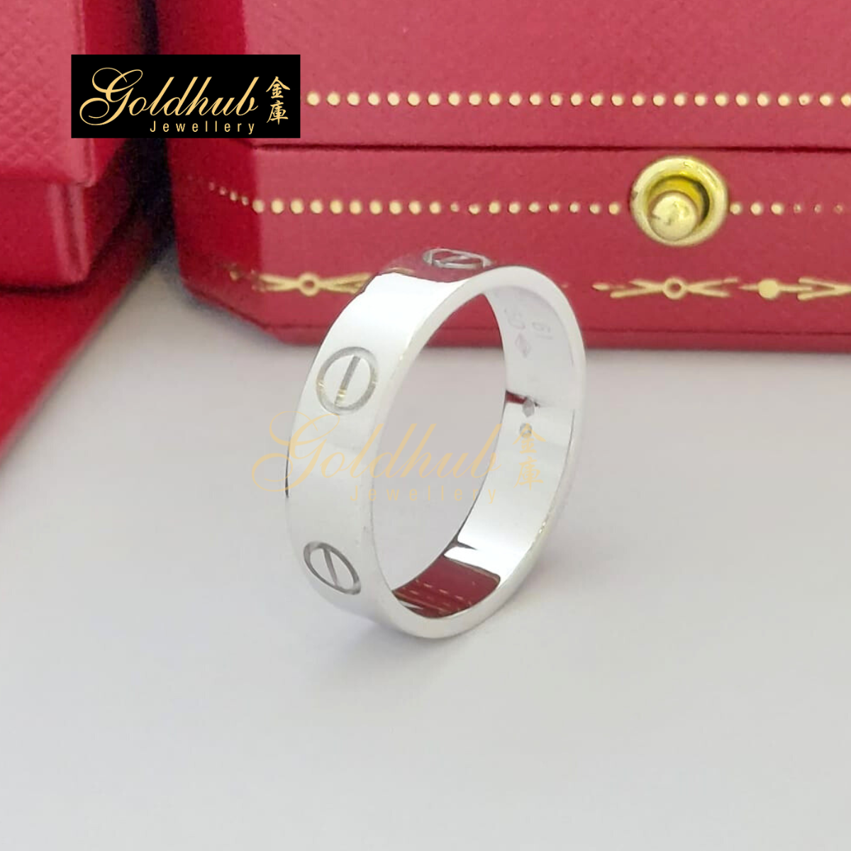 Cartier Love Ring (Classic Model) in White Gold, Size 61