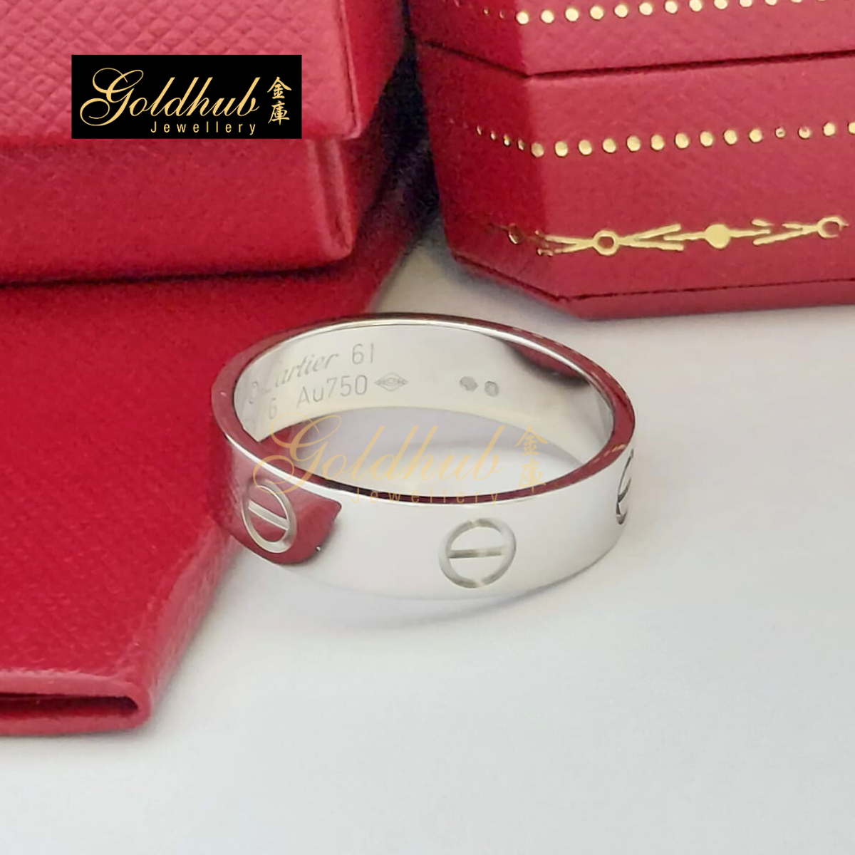 Cartier Love Ring (Classic Model) in White Gold, Size 61