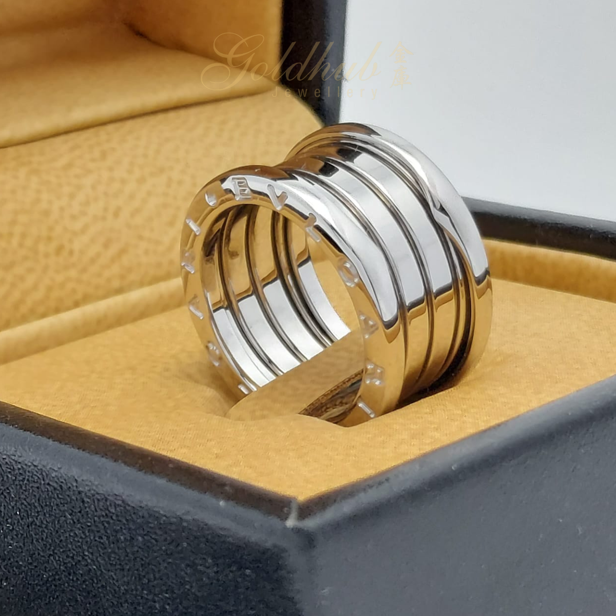 Bvlgari B.zero1 4 Band Ring in White Gold, Size 52