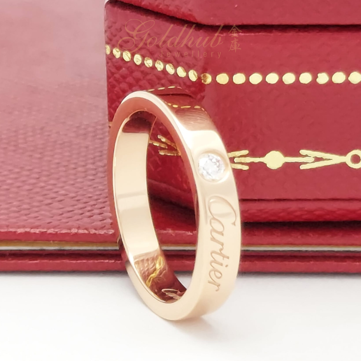 Cartier C De Cartier Wedding Diamond Ring in Rose Gold, Size 45