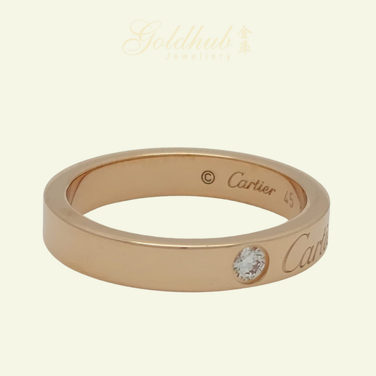 Cartier C De Cartier Wedding Diamond Ring in Rose Gold, Size 45