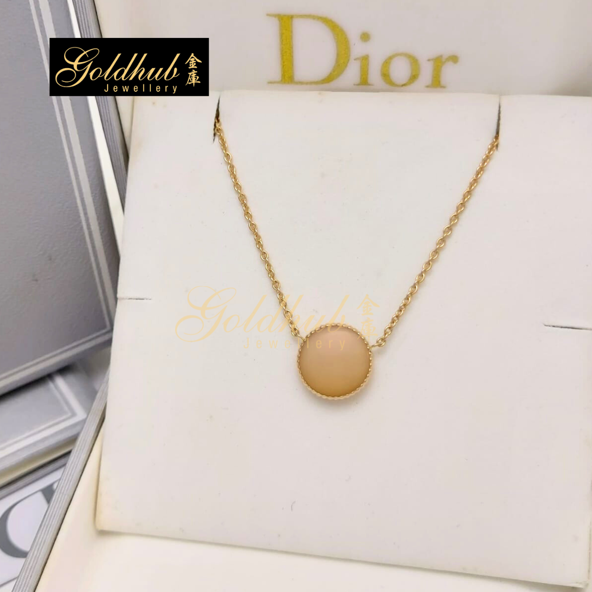 Dior Rose des Vents Necklace, Diamond Pink Opal in Rose Gold