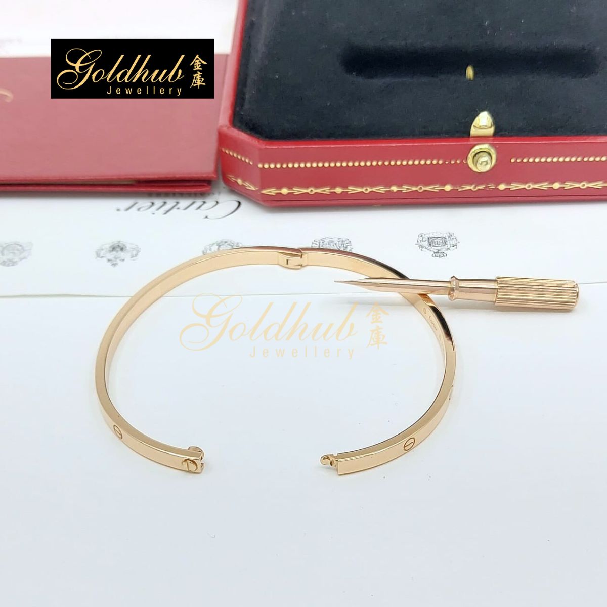 Cartier Love Bracelet, Small Model in Rose Gold, Size 19