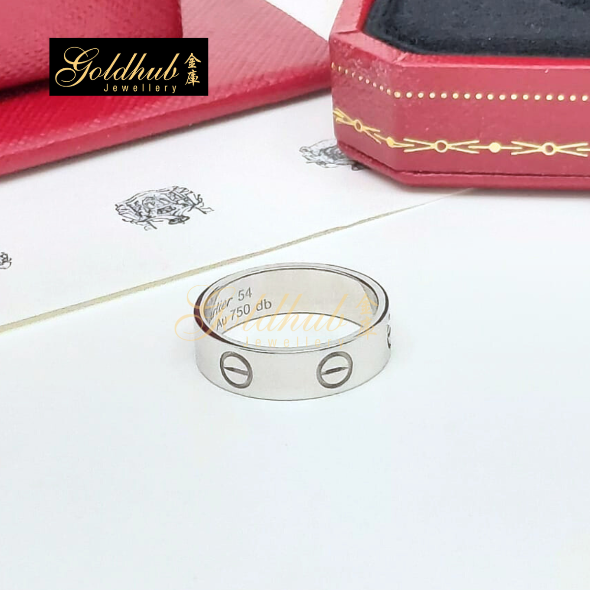 Cartier Love Ring, Classic Model in White Gold, Size 54