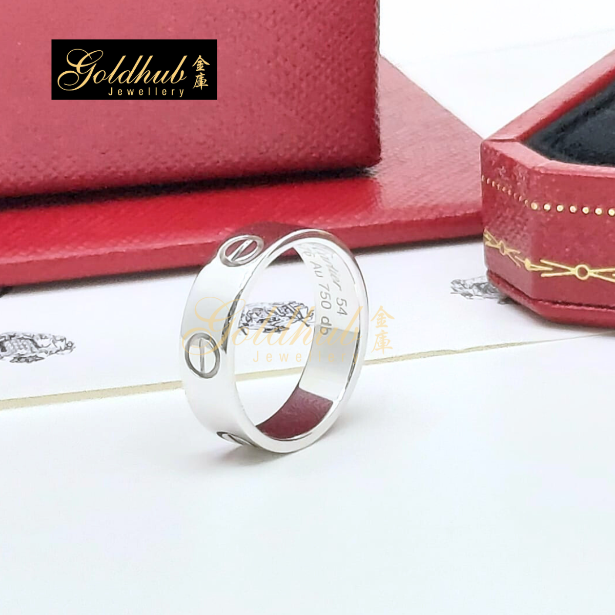 Cartier Love Ring, Classic Model in White Gold, Size 54