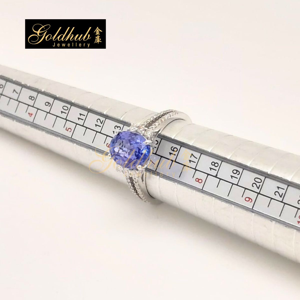 Tanzanite Diamond Ring in White Gold