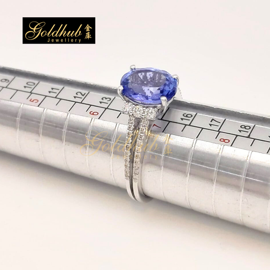 Tanzanite Diamond Ring in White Gold