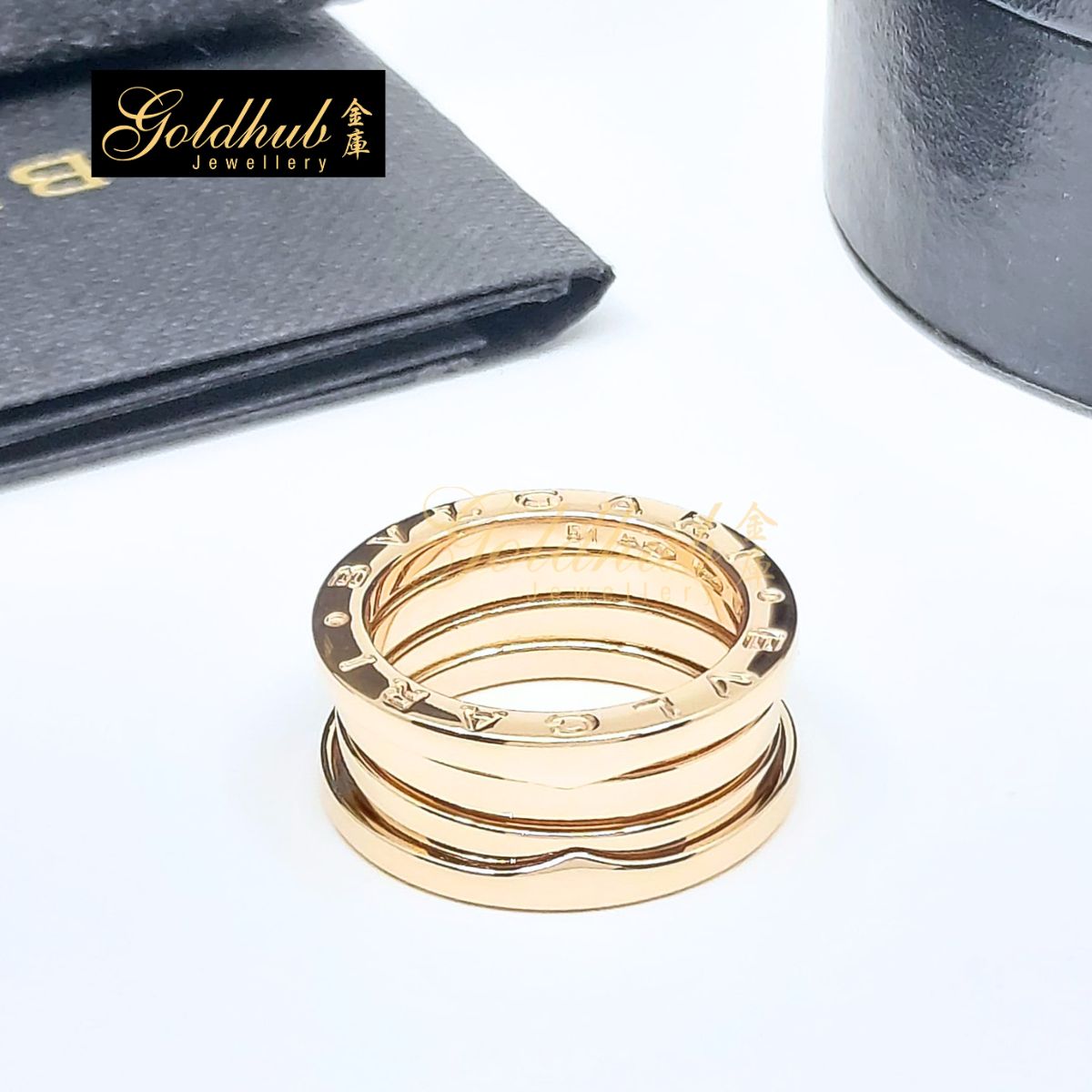 Bulgari B.zero1 3 Band Ring in Rose Gold, Size 51