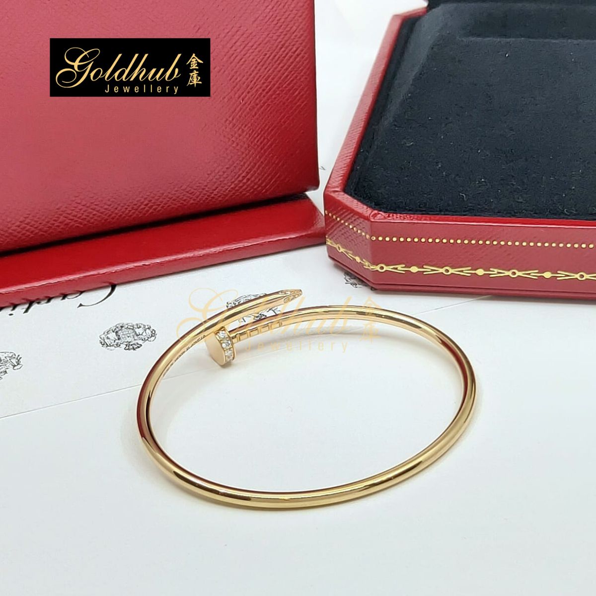 Cartier Juste Un Clou Bracelet, Small Model, Diamonds in Rose Gold, Size 15