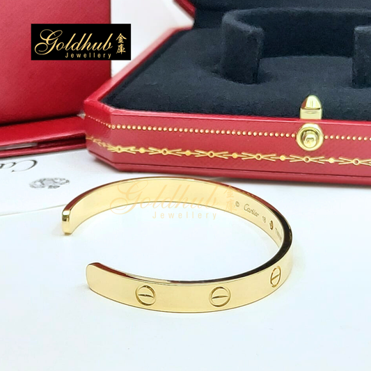Cartier Love Bracelet, Open Model, Diamond in Yellow Gold, Size 18