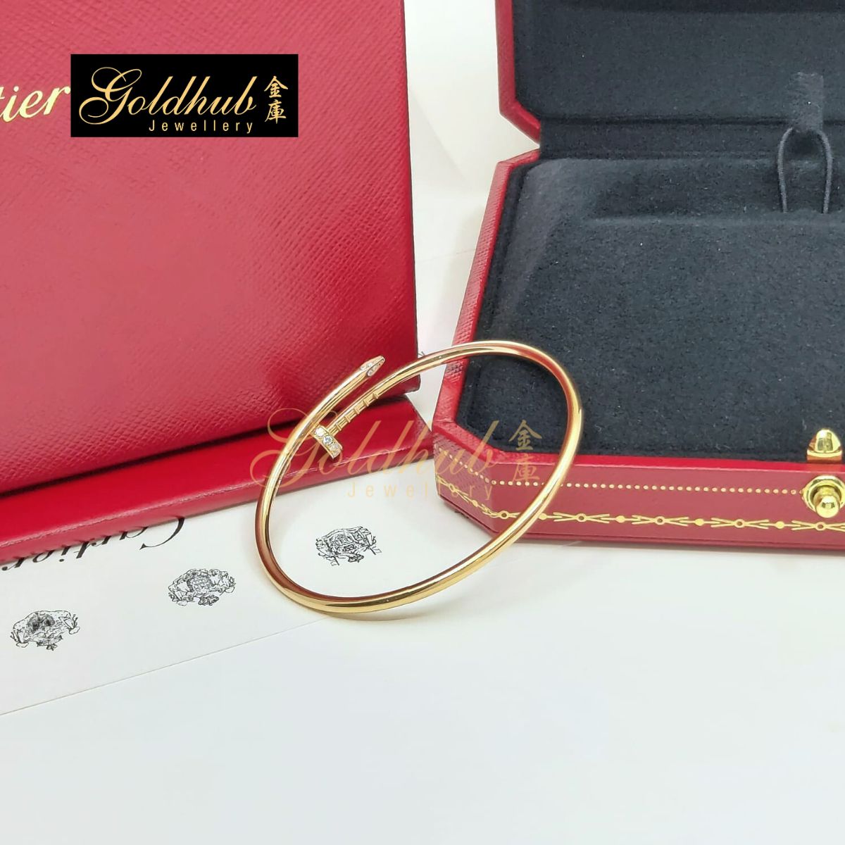 Cartier Juste Un Clou Bracelet, Small Model, Diamonds in Rose Gold, Size 15