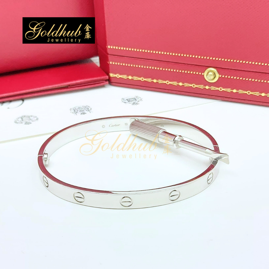 Cartier Love Bracelet, Classic Model in White Gold Size 19