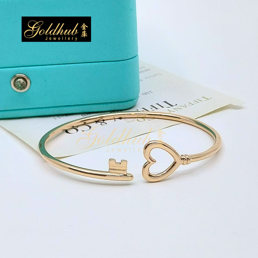 Tiffany & Co Heart Key Wire Bangle in Rose Gold