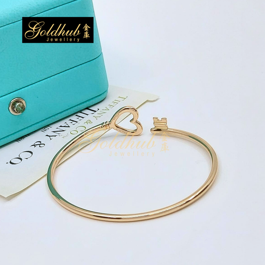 Tiffany & Co Heart Key Wire Bangle in Rose Gold