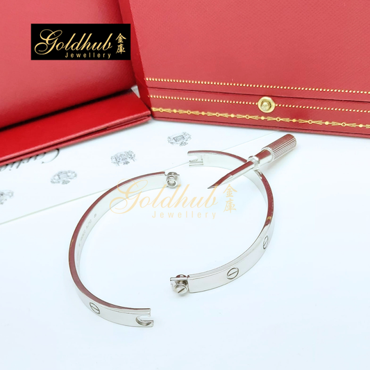 Cartier Love Bracelet, Classic Model in White Gold Size 19