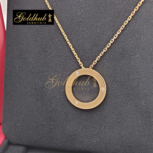 [Reserved] Cartier Love Pendant, 3 Diamonds in Rose Gold